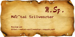 Mátai Szilveszter névjegykártya